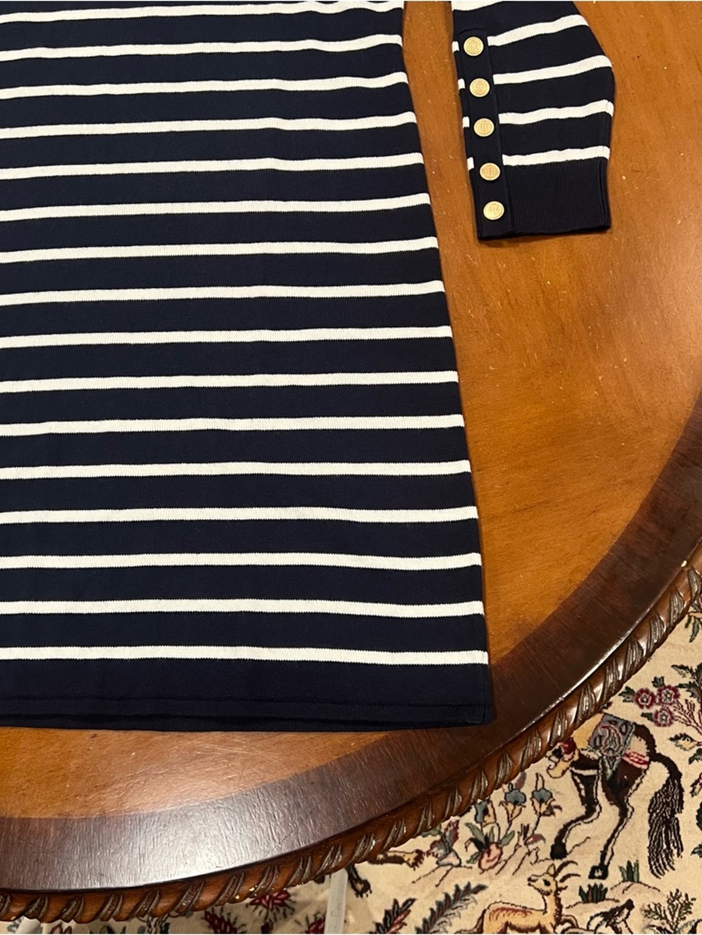 NWT $149 Talbots Plus Crewneck Sweater Dress Navy Breton‎ Stripe Size X Shift - Picture 6 of 16